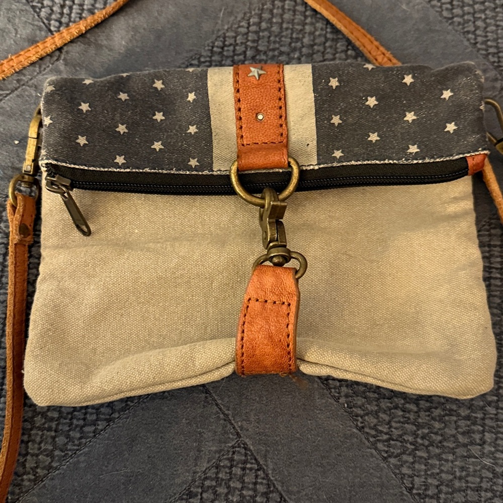Mona B Black and Tan Crossbody Bag